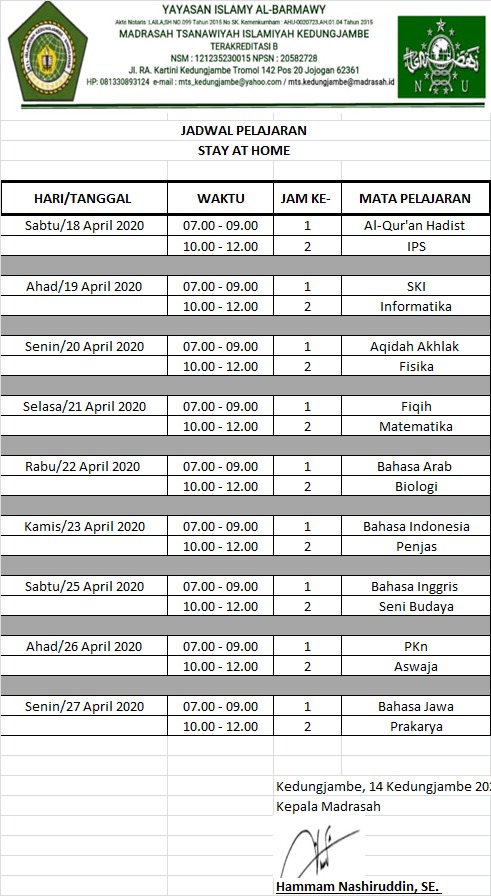 JADWAL